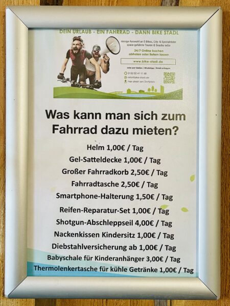BIKE STADL Fahrradvermietung Verleih Senftenberger See Zubehör mieten Großkoschen Lausitzer Seenland Urlaub