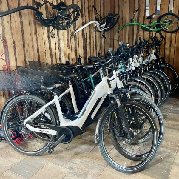 Bike Stadl Fahrradvermietung Verleih Senftenberger See E-Bike Ebike Lausitzer Seenland Großksochen Dorfplatz