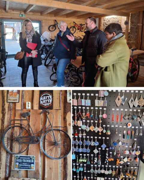Bike Stadl Fahrradvermietung Großkoschen Senftenberger See Besuch Bürgermeister Senftenberg Andreas Pfeiffer Lausitzer Seenland Geschäftsführerin Kathrin Winkler