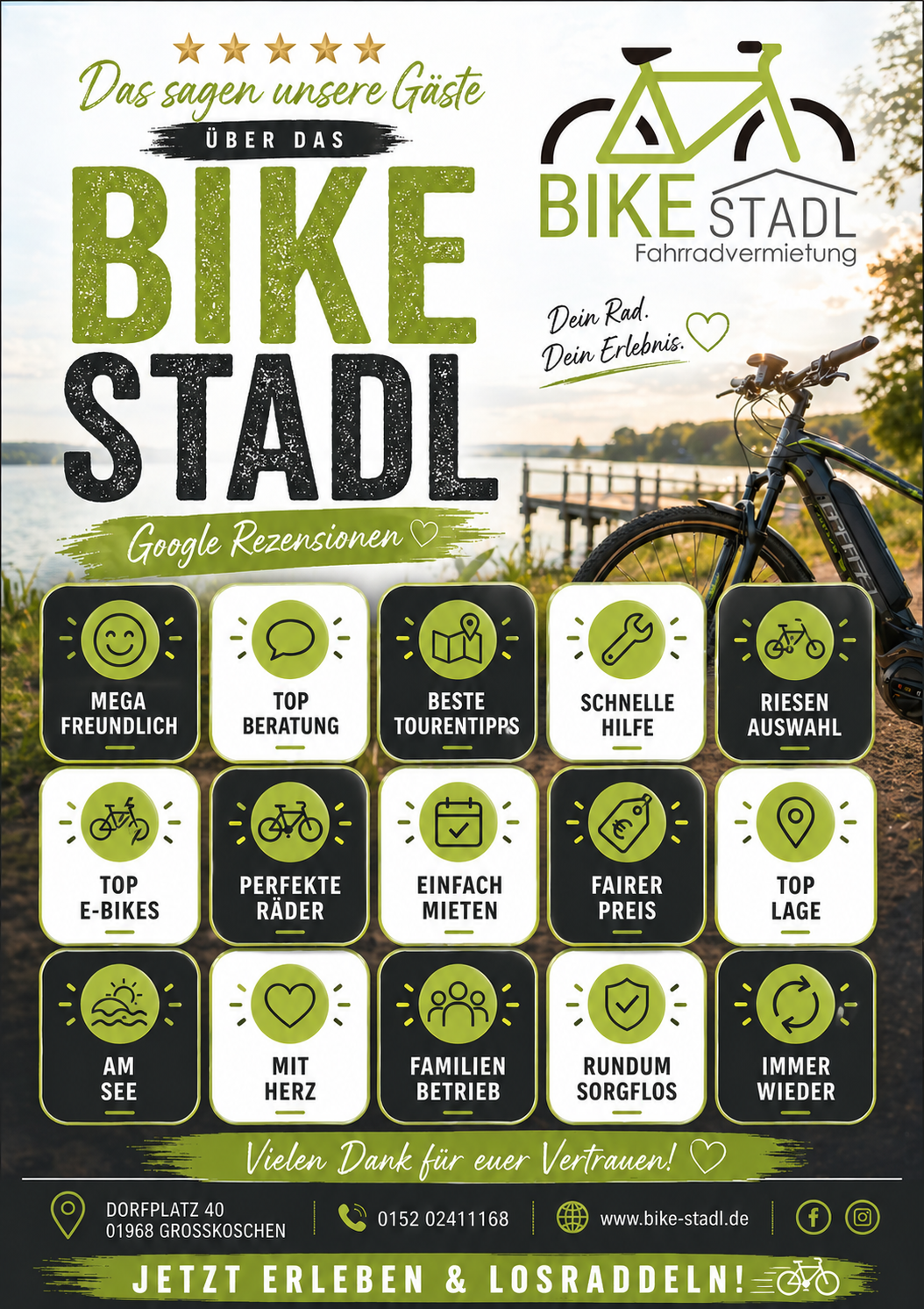 BIKE STADL  hat 5 ⭐️ ⭐️ ⭐️ ⭐️ ⭐️ auf Google