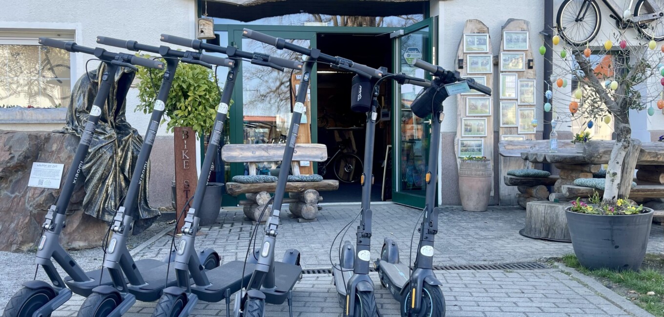 Bike Stadl Fahrradvermietung Verleih Senftenberger See E-Scooter Xiaomi Ninebot Großkoschen