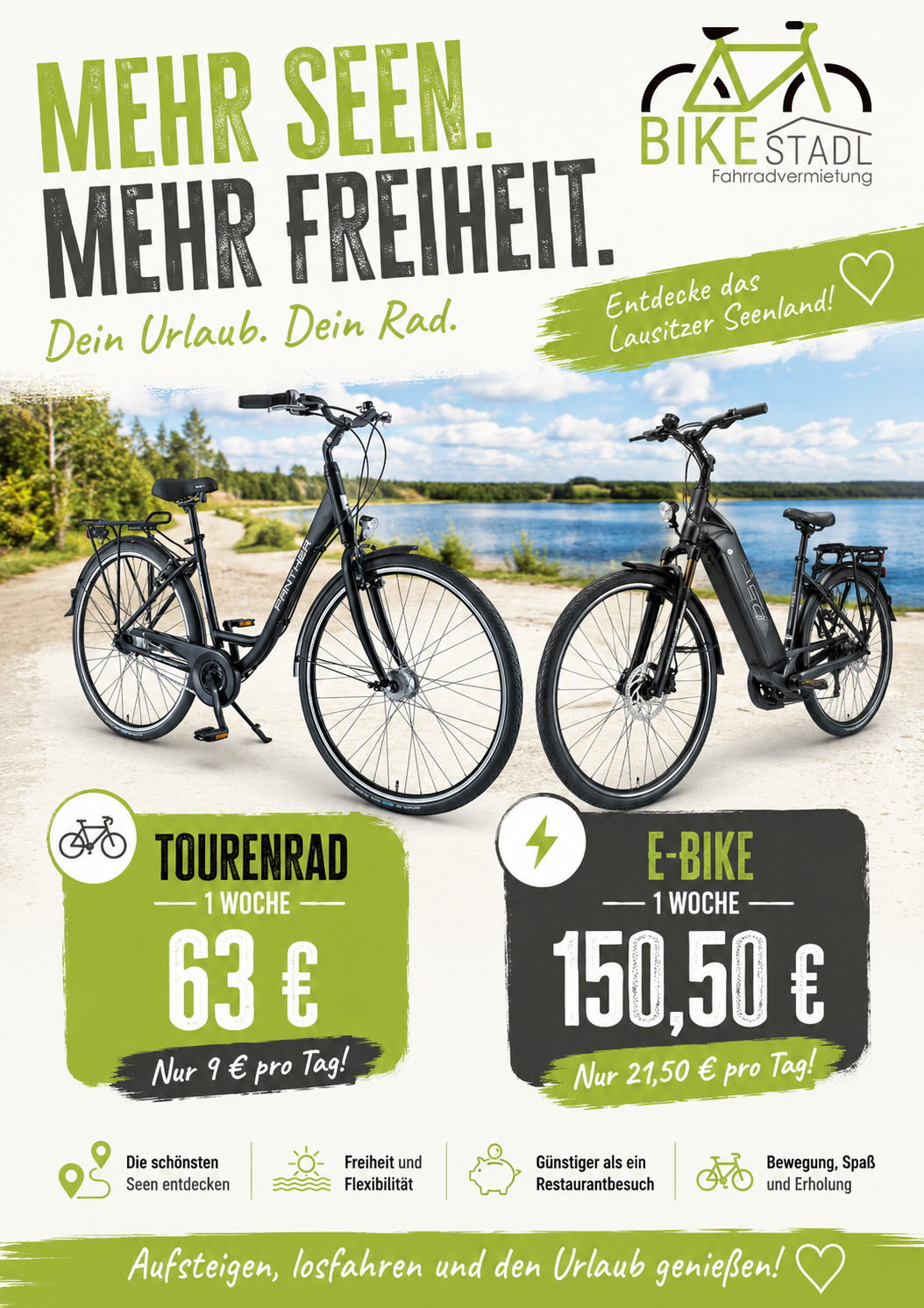 Fahrrad / E-Bike für den gesamten Urlaub mieten Fahrrad / E-Bike für den gesamten Urlaub mieten