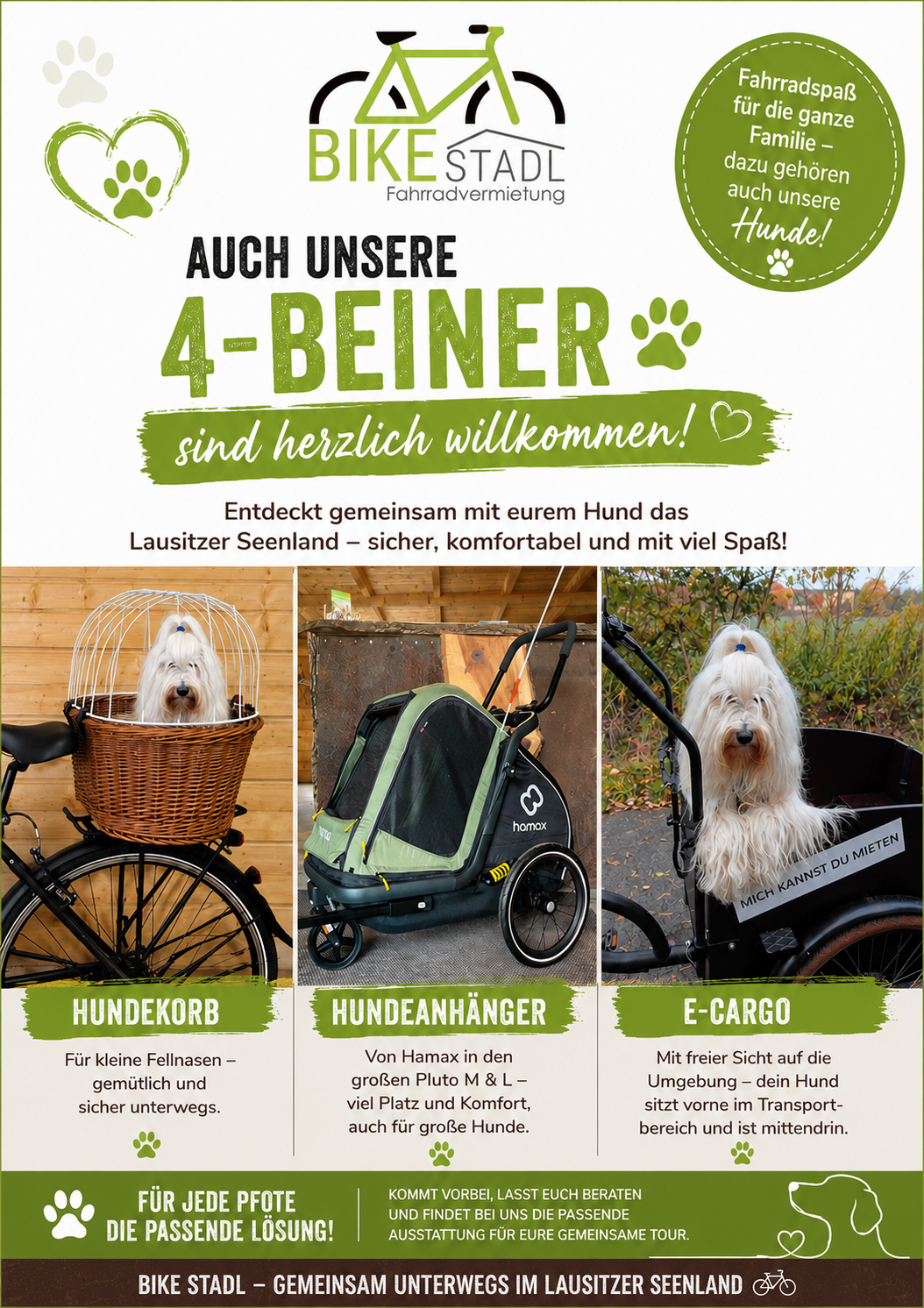 Auch eure 4-Beiner kommen im Lausitzer Seenland auf ihre Kosten! Auch eure 4-Beiner kommen im Lausitzer Seenland auf ihre Kosten!